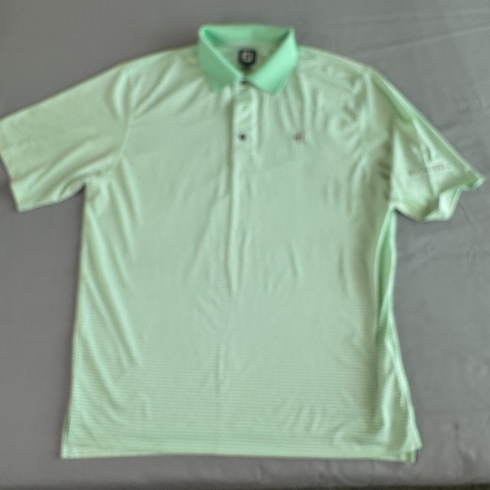 FootJoy Golf Polo XL Mens Escondido Golf Course Green White Stiped
